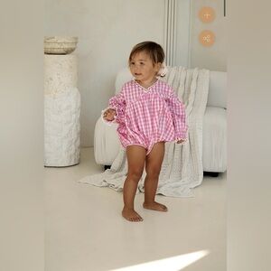 Noni Pink Gingham Baby Bubble Romper - NWT (1 year / 12 months)